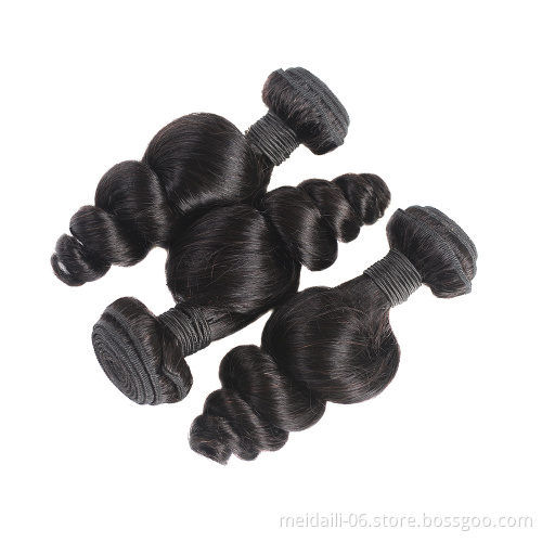High quality loose wave virgin peruvian hair weaving bundles 100% remy human hair extension